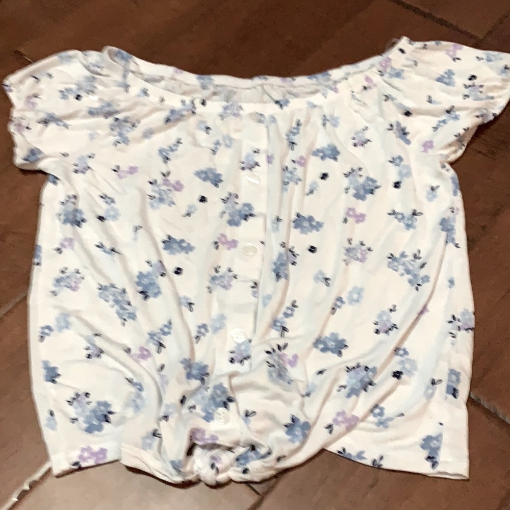 Blue and purple flower tie shirt from Justice